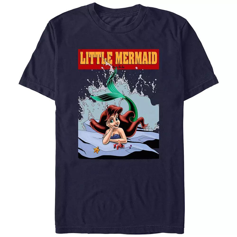 Disney's The Little Mermaid Ariel On A Rock Poster Juniors' Boyfriend Graphic Tee, Women's, Size: Medium, Blue Product Image