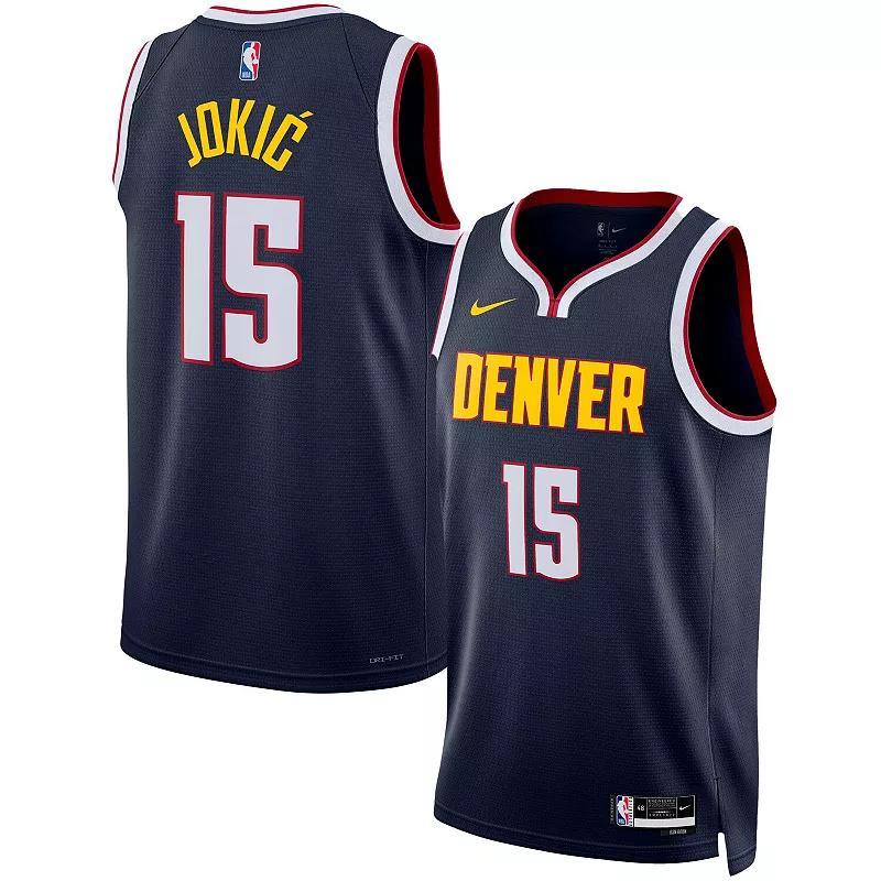 Men's Nike Nikola Jokic Navy Denver Nuggets 2022/23 Swingman Jersey - Icon Edition, Size: Medium, Nug Blue Product Image