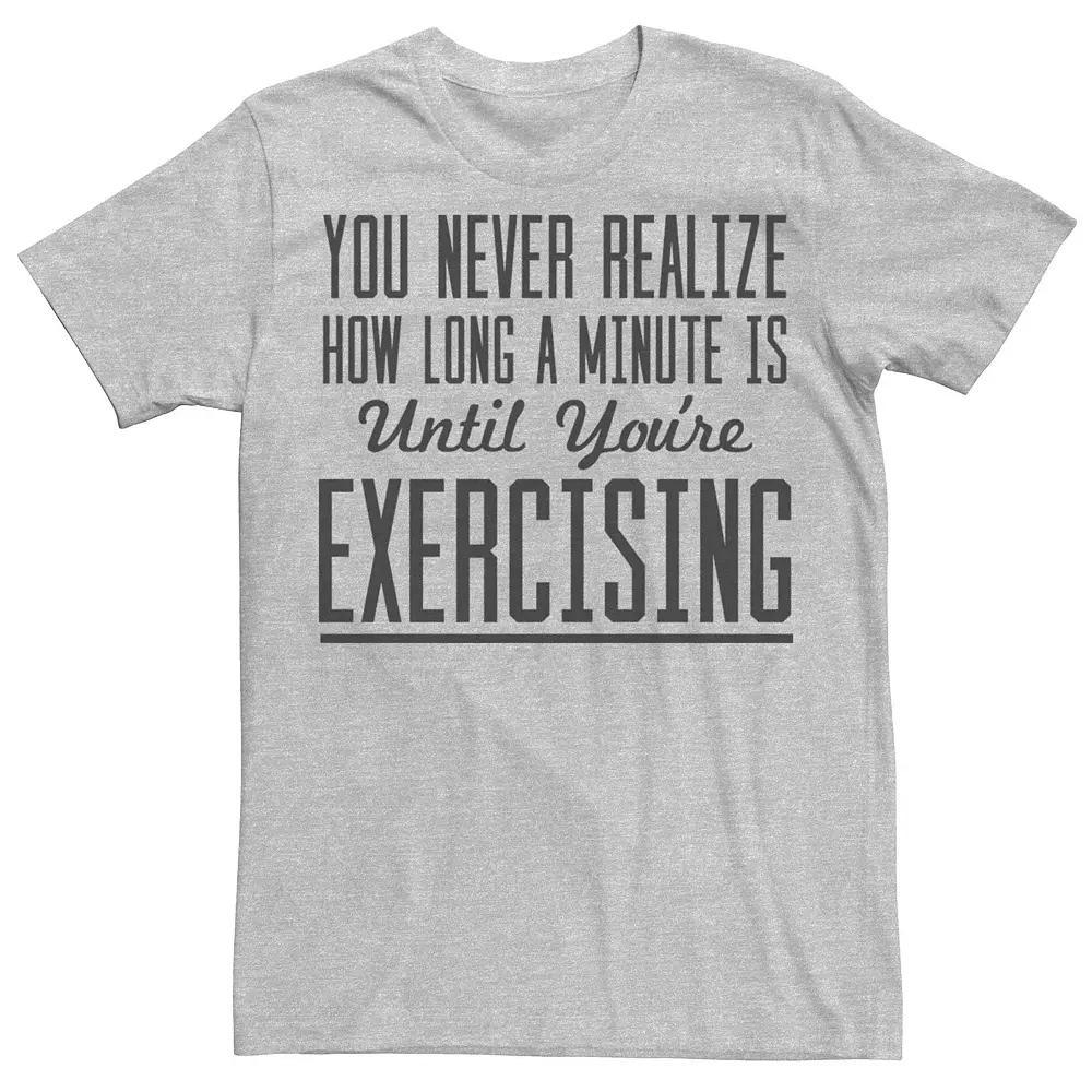 Men's Minute Long Workout Graphic Tee, Size: Small, Athletic Grey Product Image