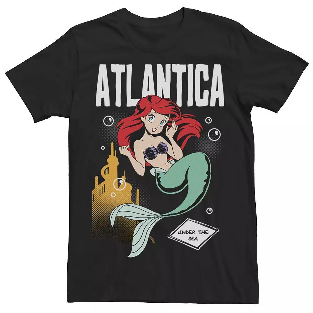 Disney's The Little Mermaid Men's Alantica Anime Ariel Tee, Size: XXL, Black Product Image