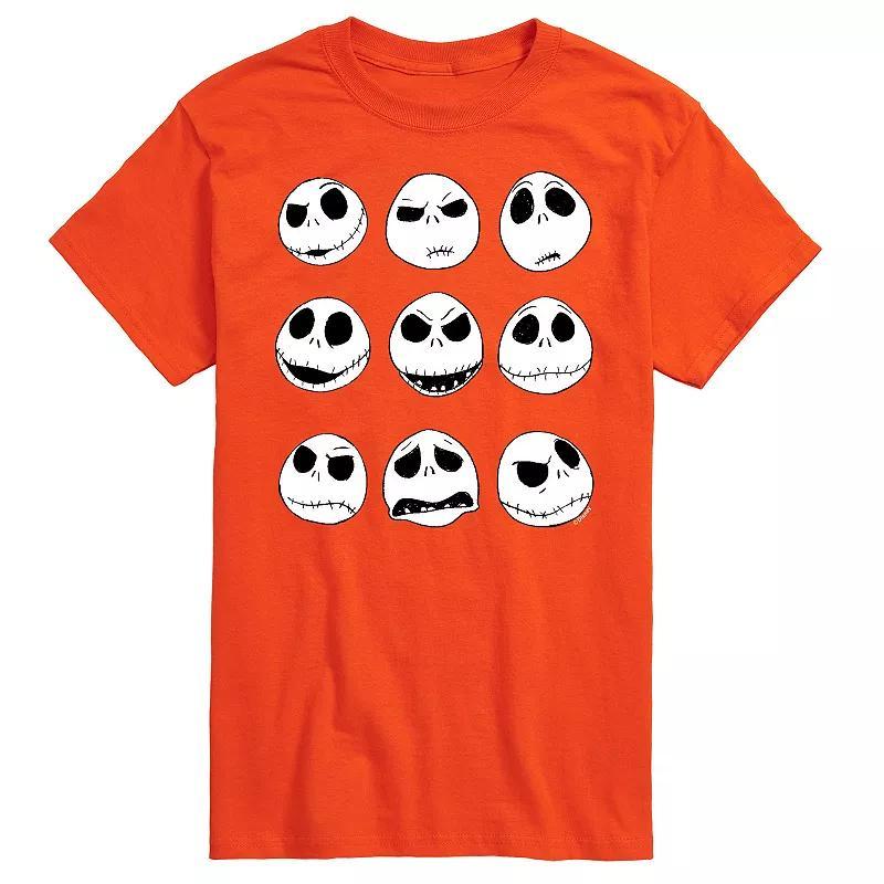 Disneys The Nightmare Before Christmas Jack Skellington Mens Grid Graphic Tee Grey Military Green Product Image