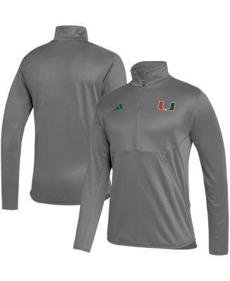 Mens adidas Gray Miami Hurricanes 2023 Sideline Aeroready Half-Zip Top Product Image