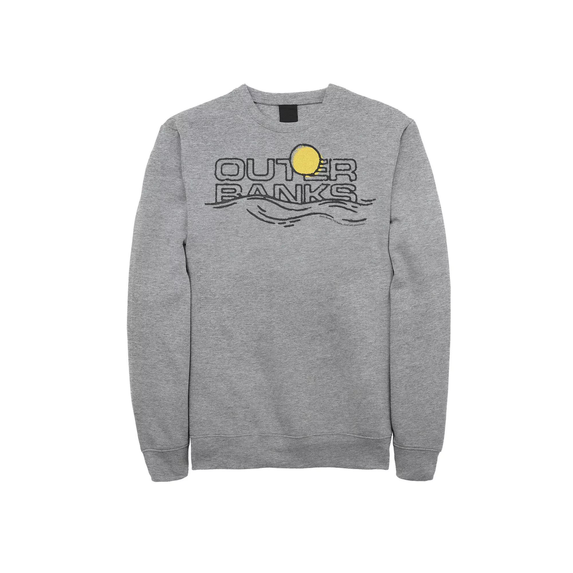 Men's Outer Banks Sunset Waves Logo Sweatshirt, Boy's, Size: Large, Athletic Grey Product Image