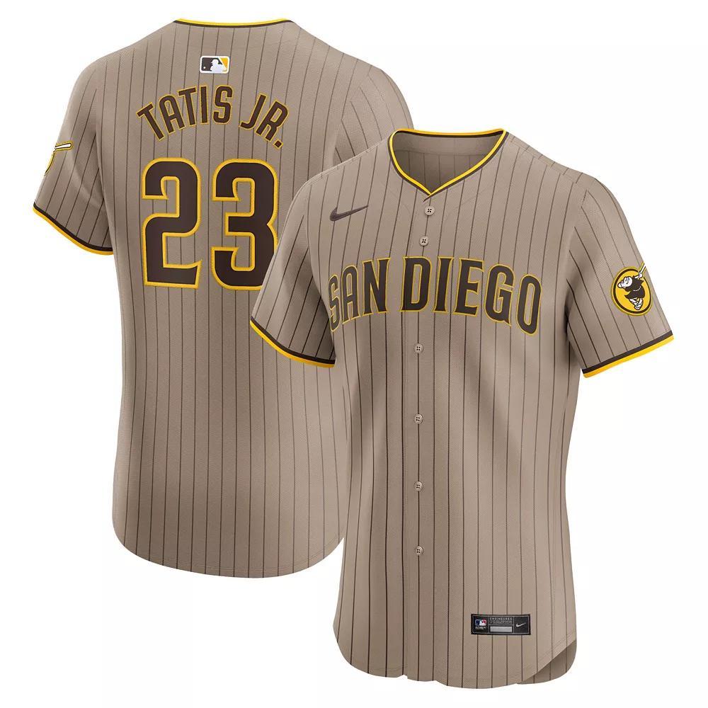 Men's Nike Fernando Tatis Jr. Sand San Diego Padres Alternate Elite Player Jersey, Size: 60, Team Product Image