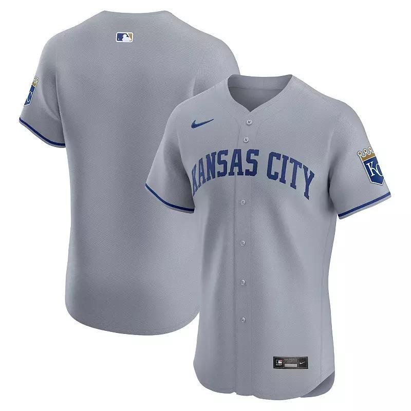 Men's Nike Gray Kansas City Royals Road Vapor Premier Elite Patch Jersey, Size: 48, Grey Product Image