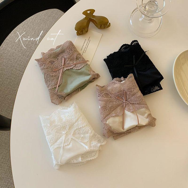 Lace Panel Bikini Panty Product Image