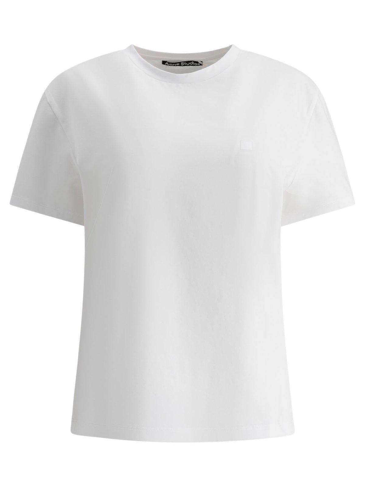 ACNE STUDIOS Crew Neck Cotton T-shirt In White Product Image