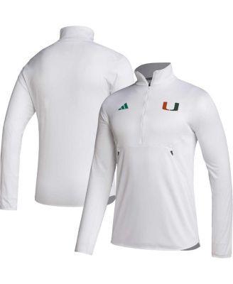 Mens adidas White Miami Hurricanes 2023 Sideline Aeroready Half-Zip Top Product Image