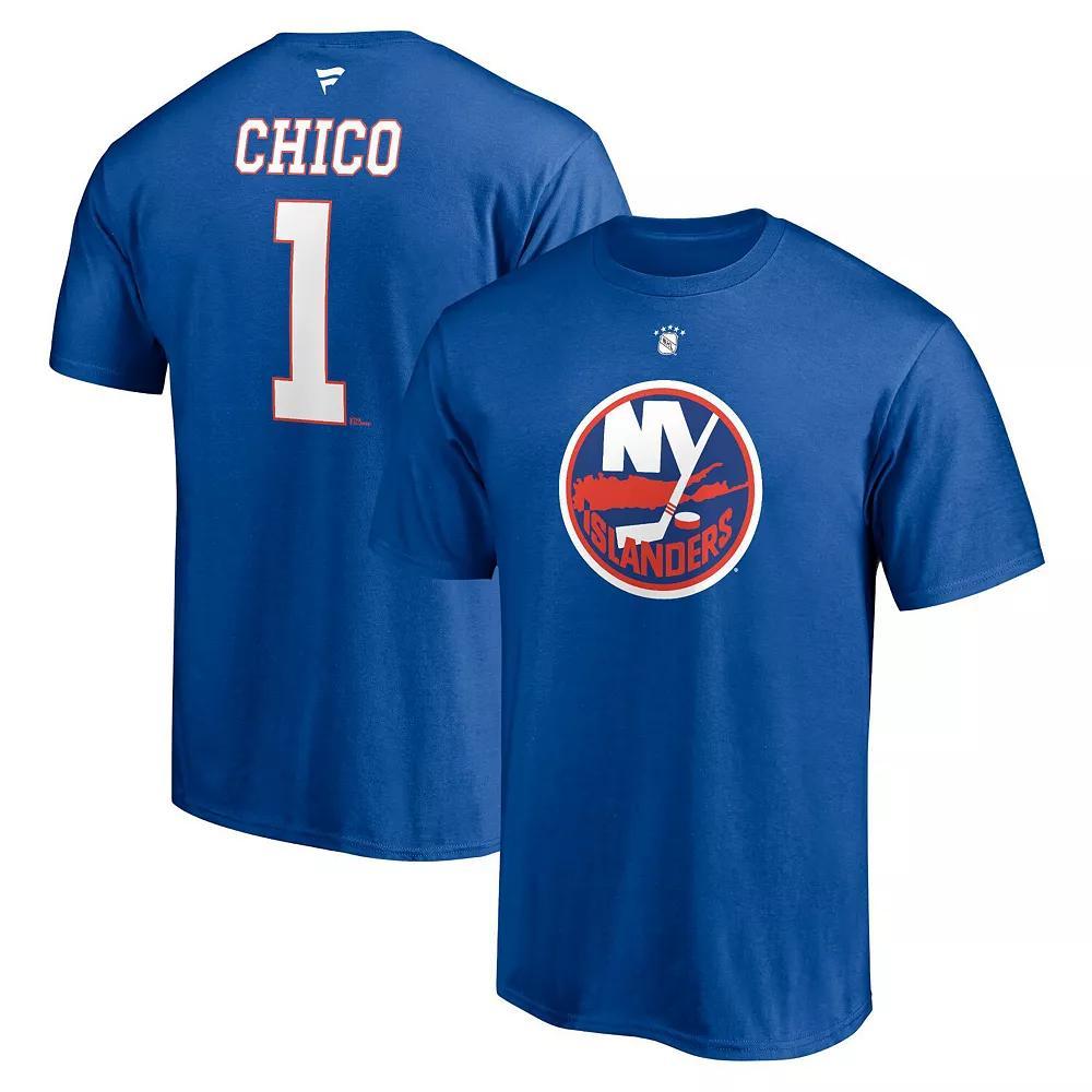 Men's Fanatics Branded Glenn Resch Royal New York Islanders Authentic Stack Retired Player Nickname & Number T-Shirt, Size: Medium, Isl Blue Product Image