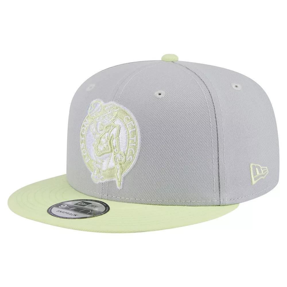 Men's New Era  Gray/Light Green Boston Celtics Color Pack Two-Tone 9FIFTY Snapback Hat, Grey Product Image