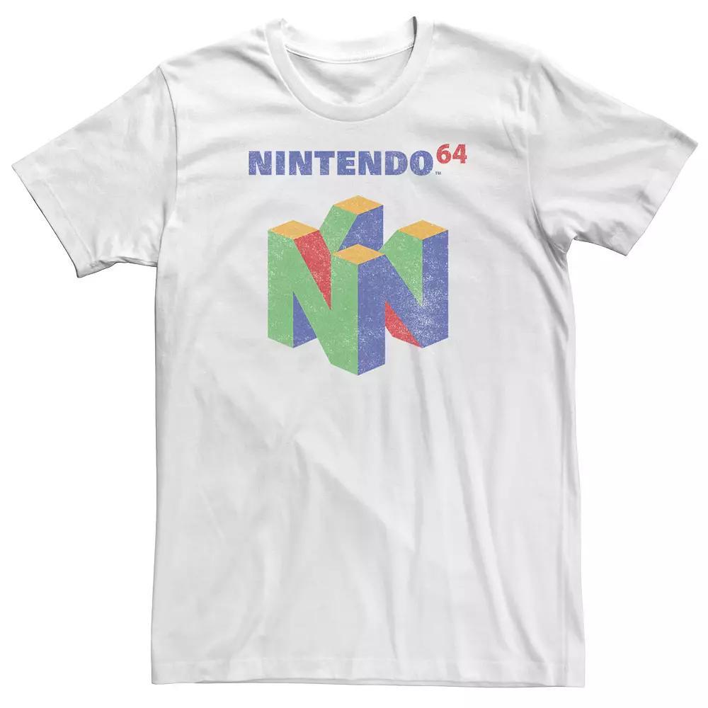 Big & Tall Nintendo 64 Logo Colorful Tee, Men's, Size: 4XLT, White Product Image