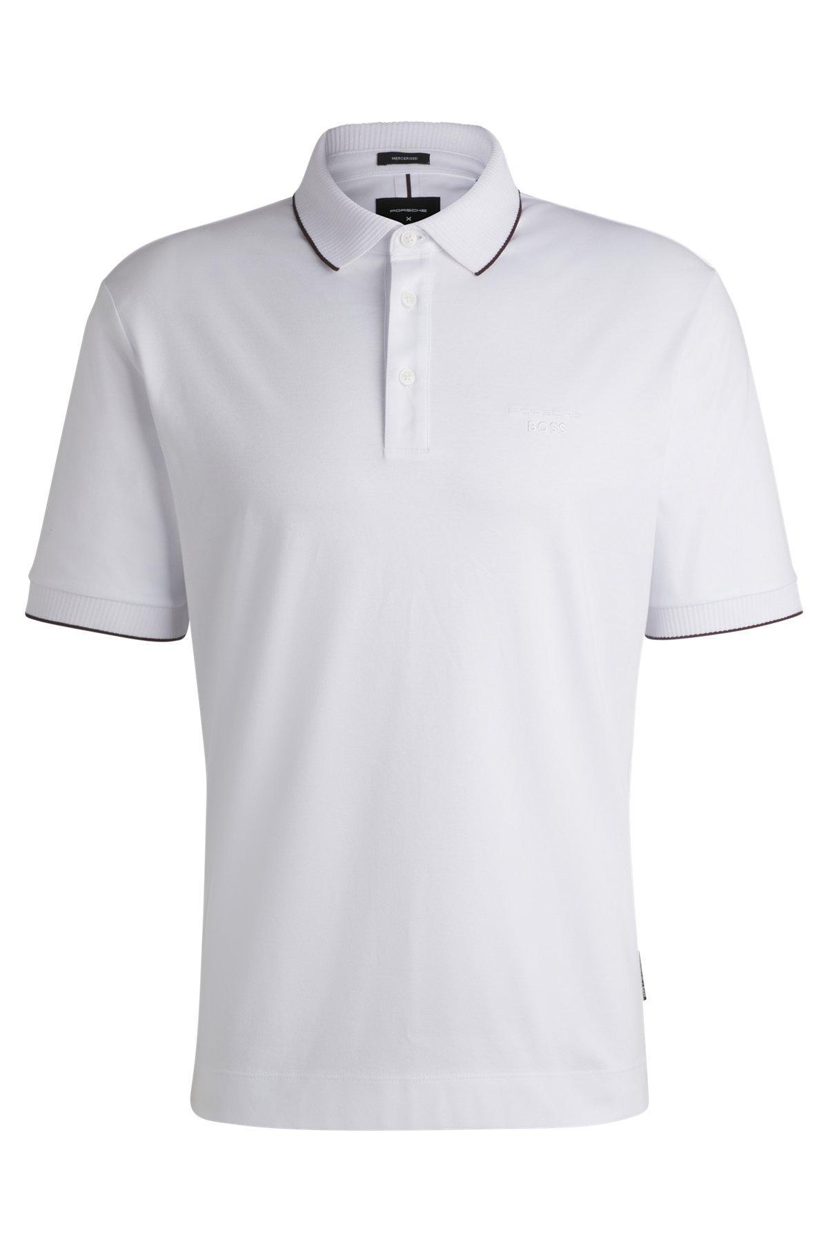 Porsche x BOSS mercerized-cotton polo shirt with logo detail Product Image
