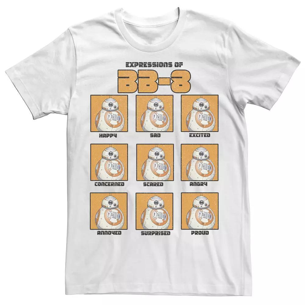 Men's Star Wars The Expressions Of BB-8 Tee, Size: XS, White Product Image
