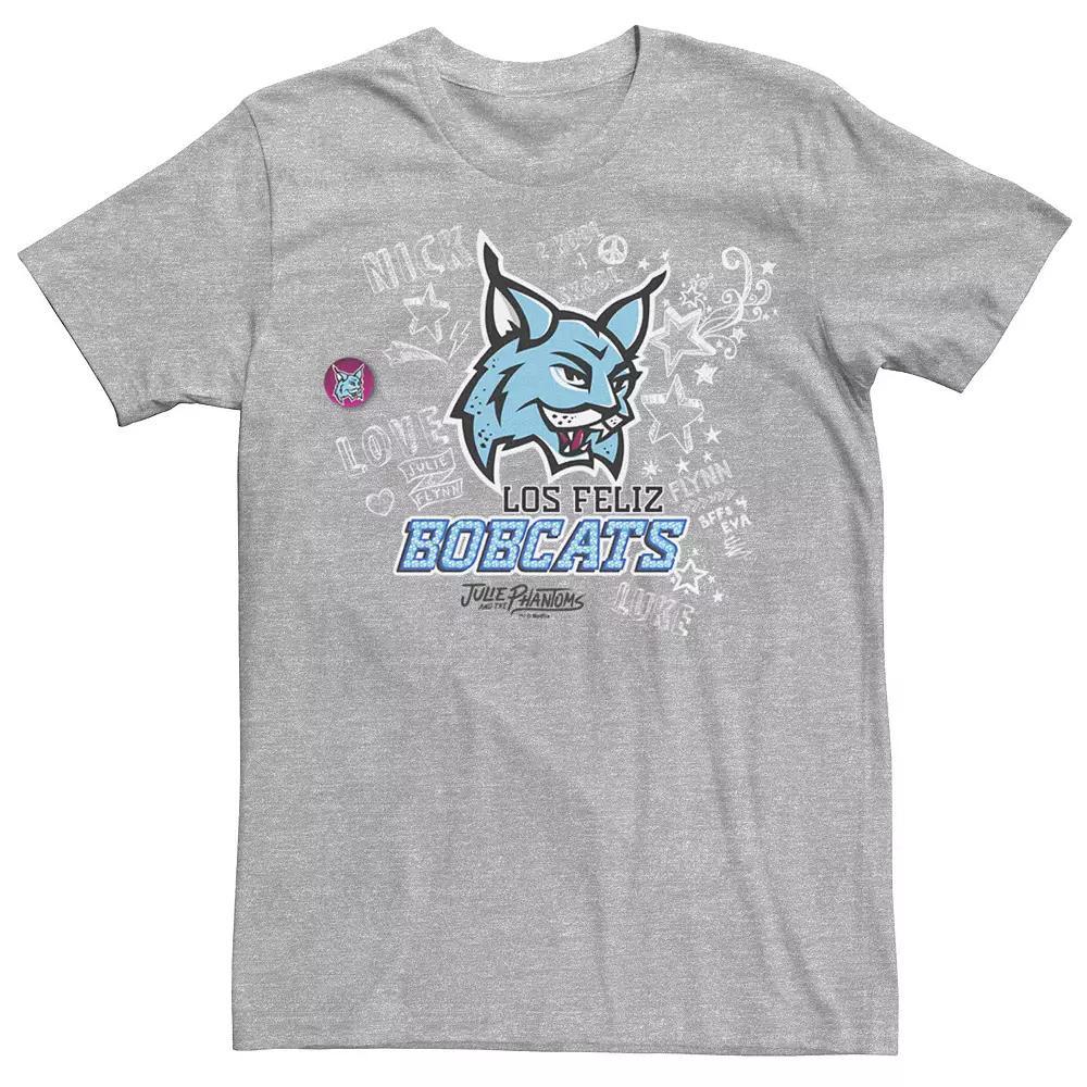 Men's Julie And The Phantoms Los Feliz Bobcats Logo Tee, Size: XL, Athletic Grey Product Image