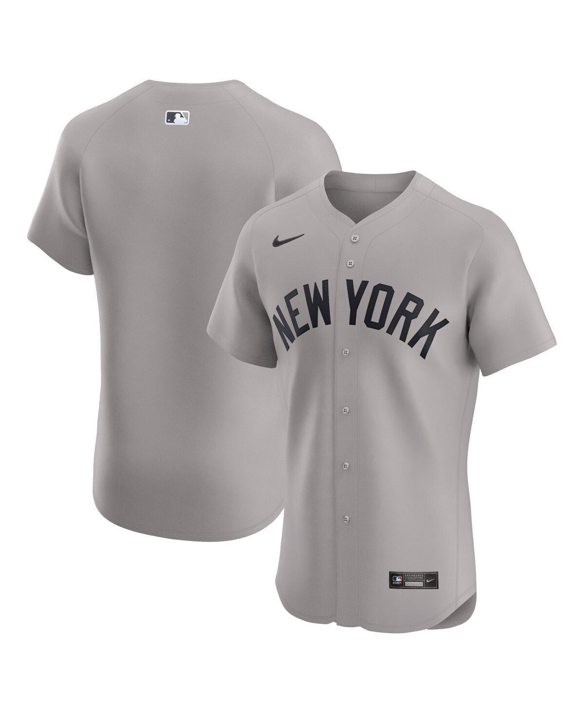 Men's Nike Gray New York Yankees Road Elite Jersey, Size: 52, Grey Product Image