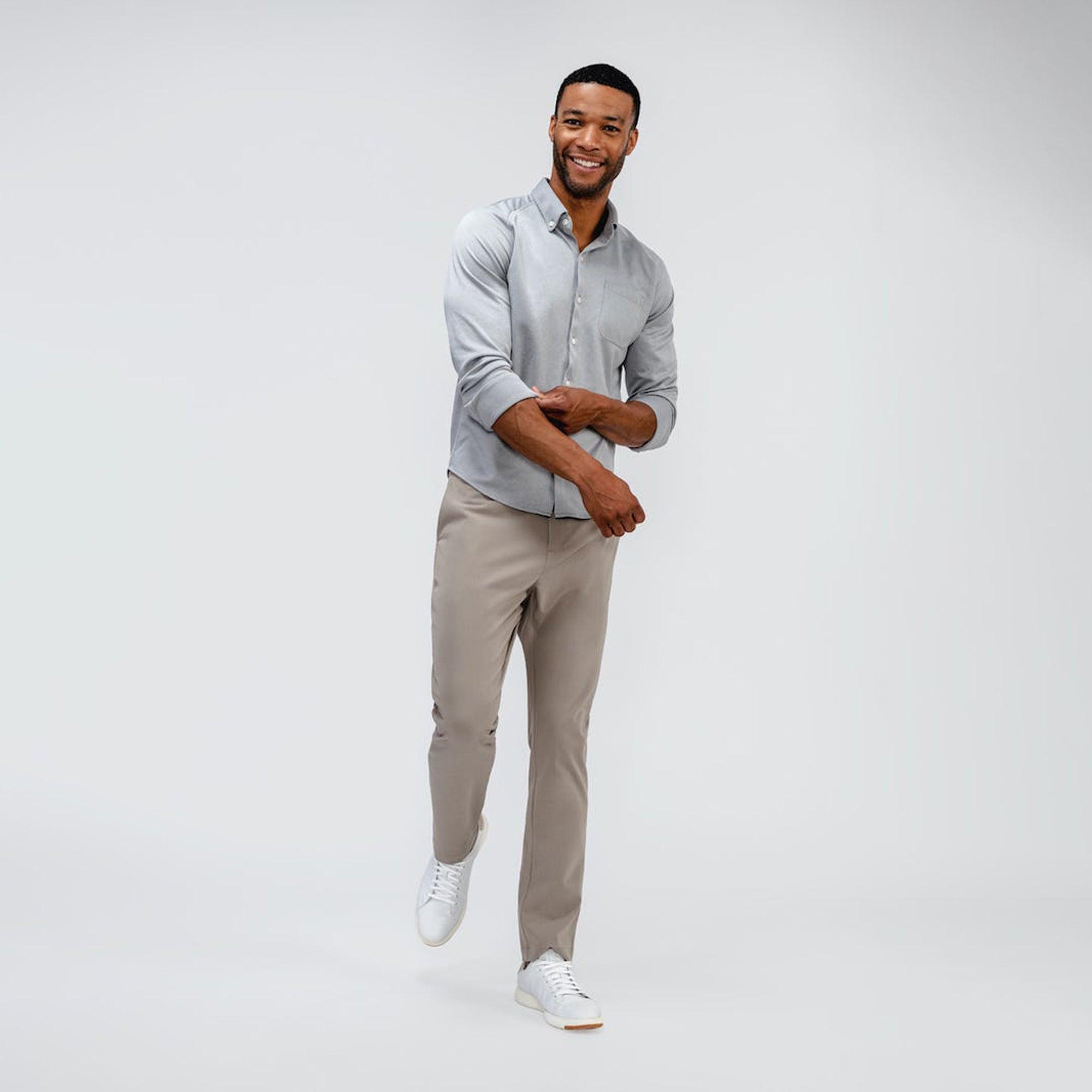Men's Apollo Raglan Sport Shirt - Grey White Heather Male Product Image