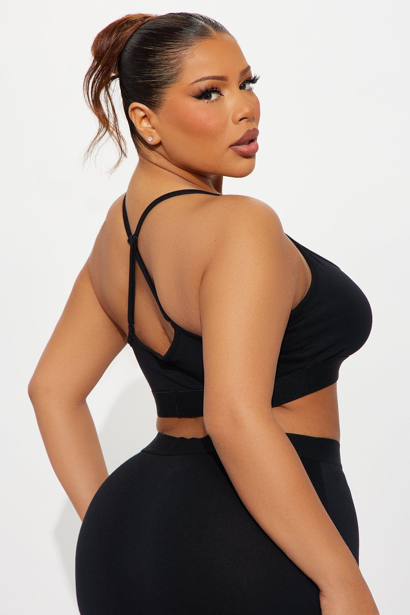 FN Mood Scoop Cami Cotton Bra - Black Product Image