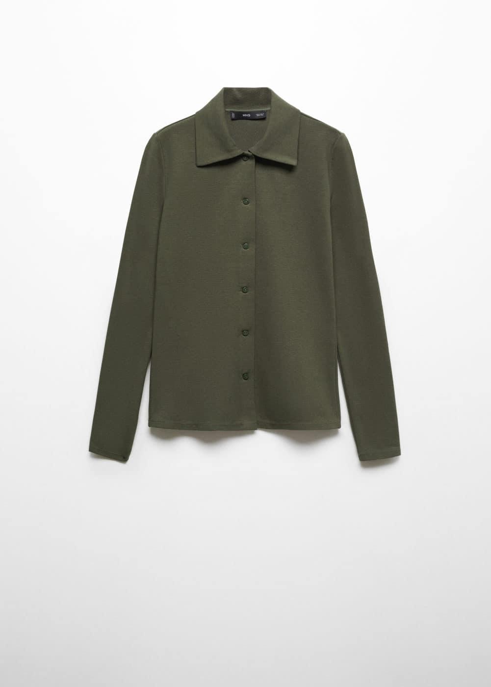 Cotton knit shirt - Women | MANGO USA Product Image