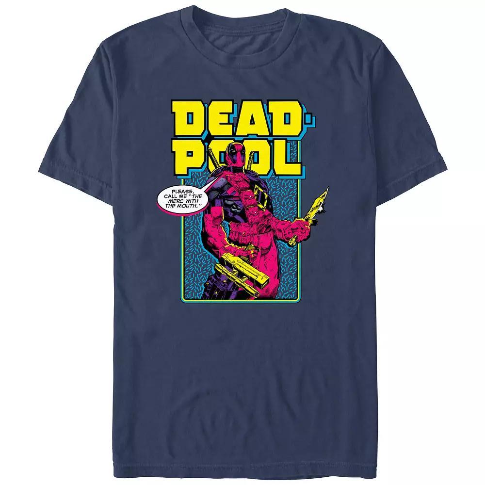 Men's Comfort Colors® Deadpool Please Call Me Graphic Tee, Size: XXL, Blue Product Image