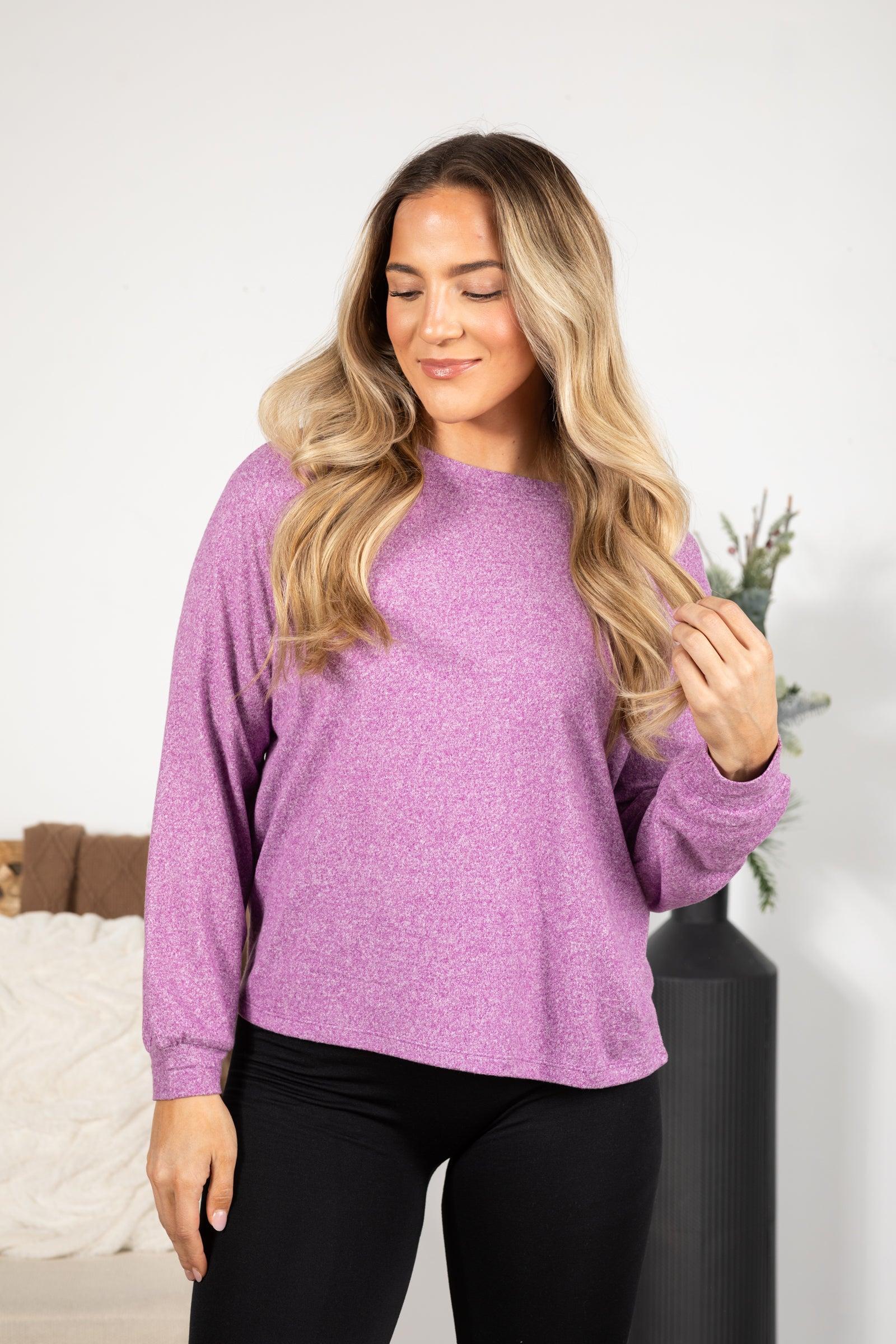 Soft Melange Hacci Long Sleeve Tee Product Image