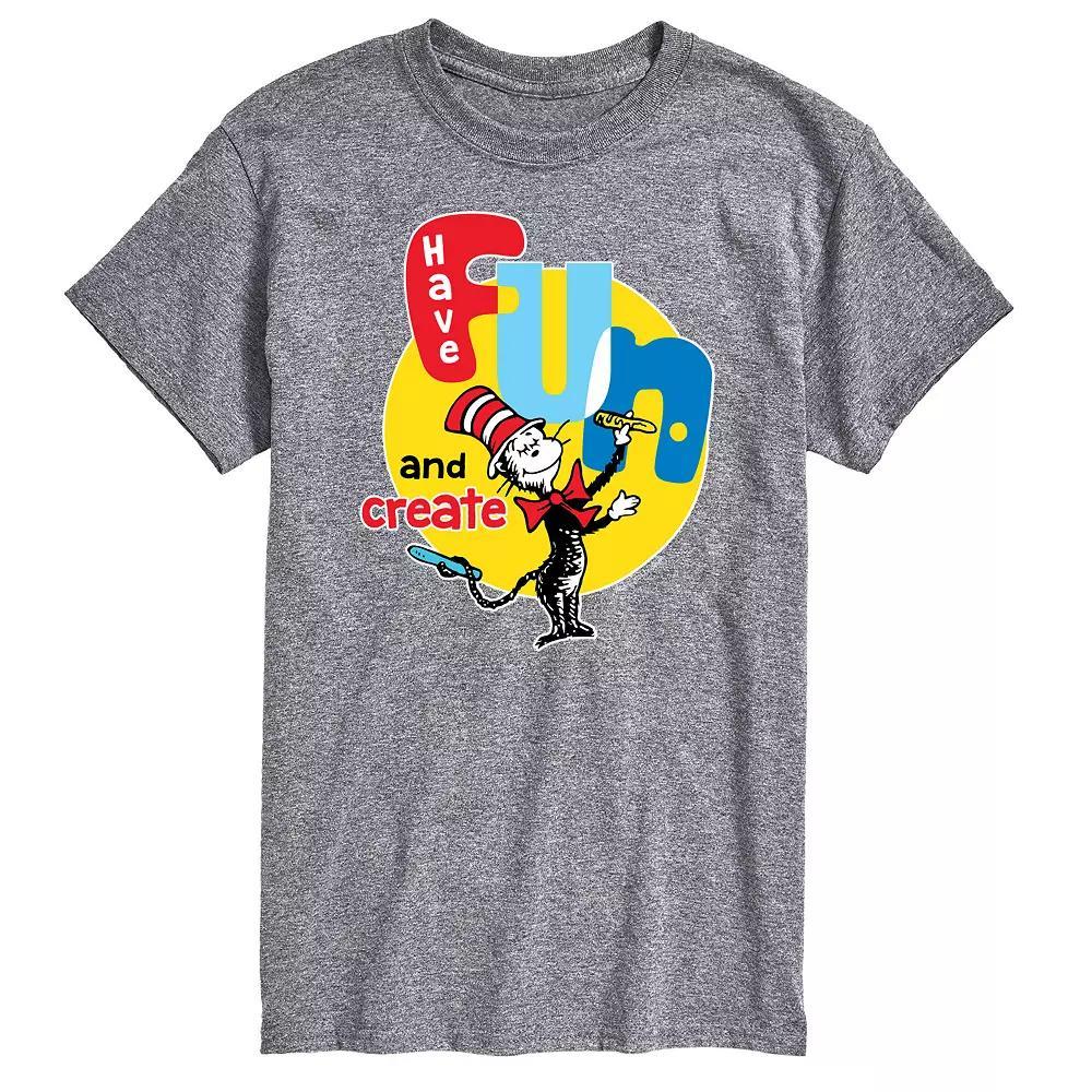 Big & Tall Dr Seuss Have Fun Create, Mens Grey Product Image