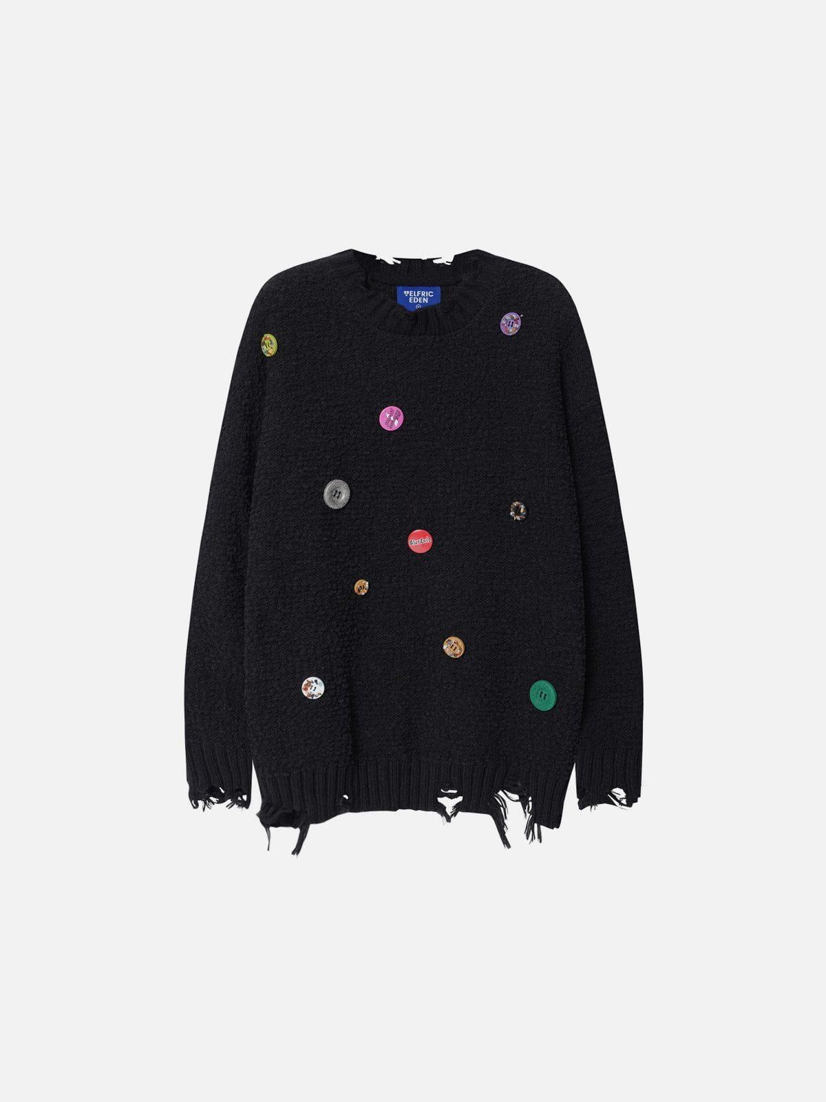 Aelfric Eden Colorful Button Fringe Sweater Product Image