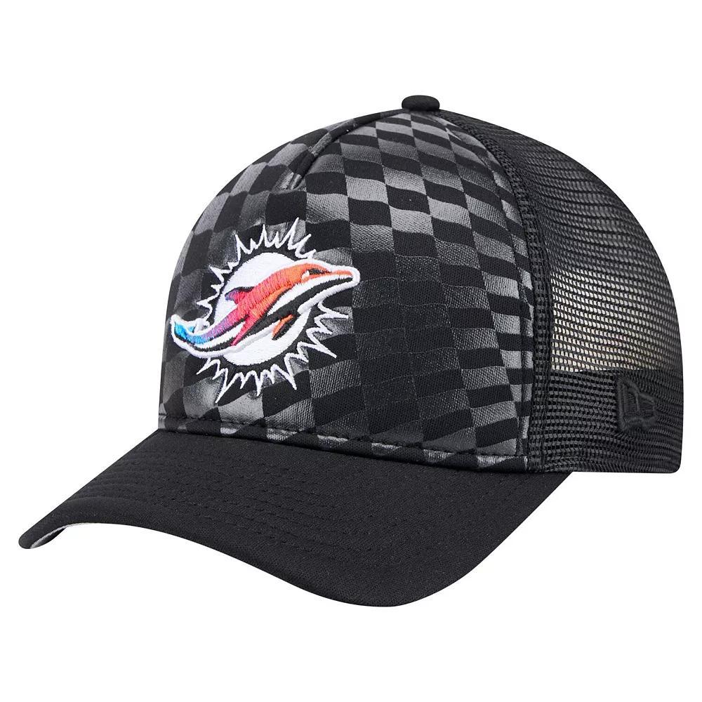 Men's New Era  Black Miami Dolphins Gradient 9FORTY Adjustable Hat Product Image