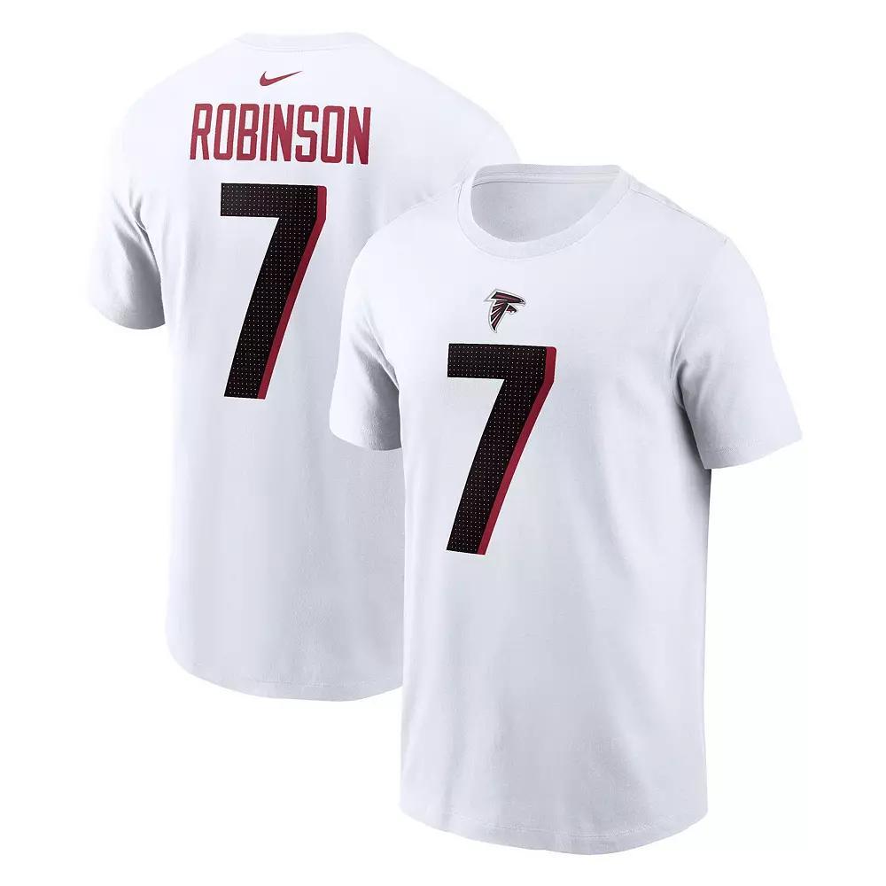 Men's Nike Bijan Robinson White Atlanta Falcons Player Name & Number T-Shirt, Size: Large Product Image