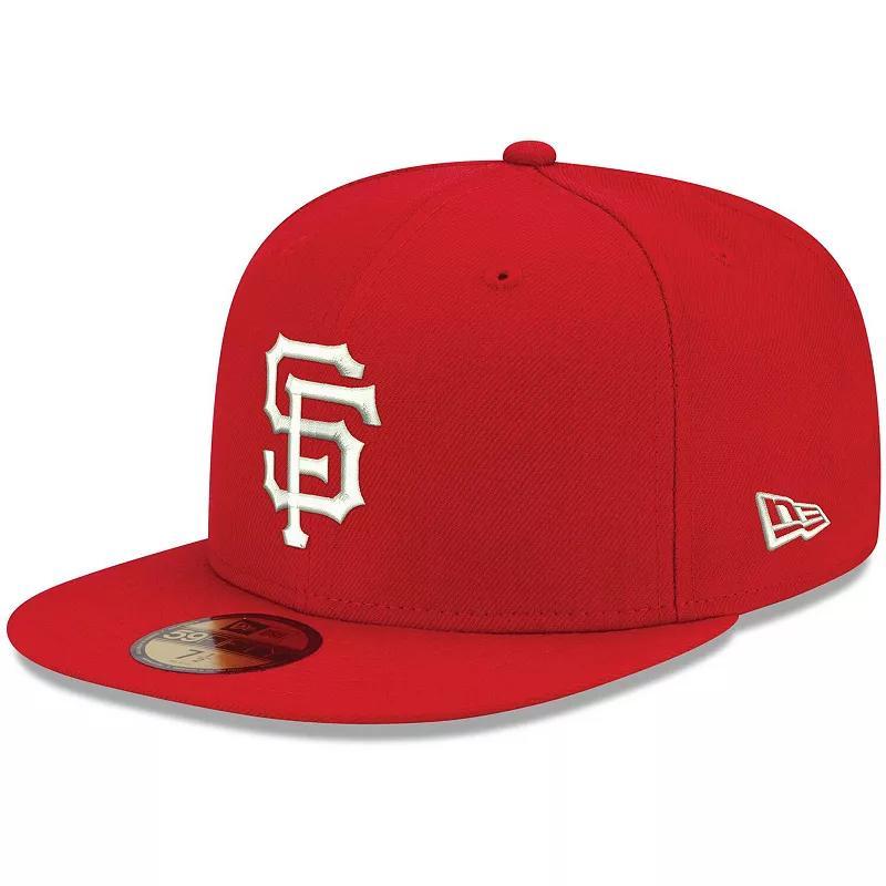 Men's New Era Red San Francisco Giants Logo White 59FIFTY Fitted Hat, Size: 7 1/2 Product Image
