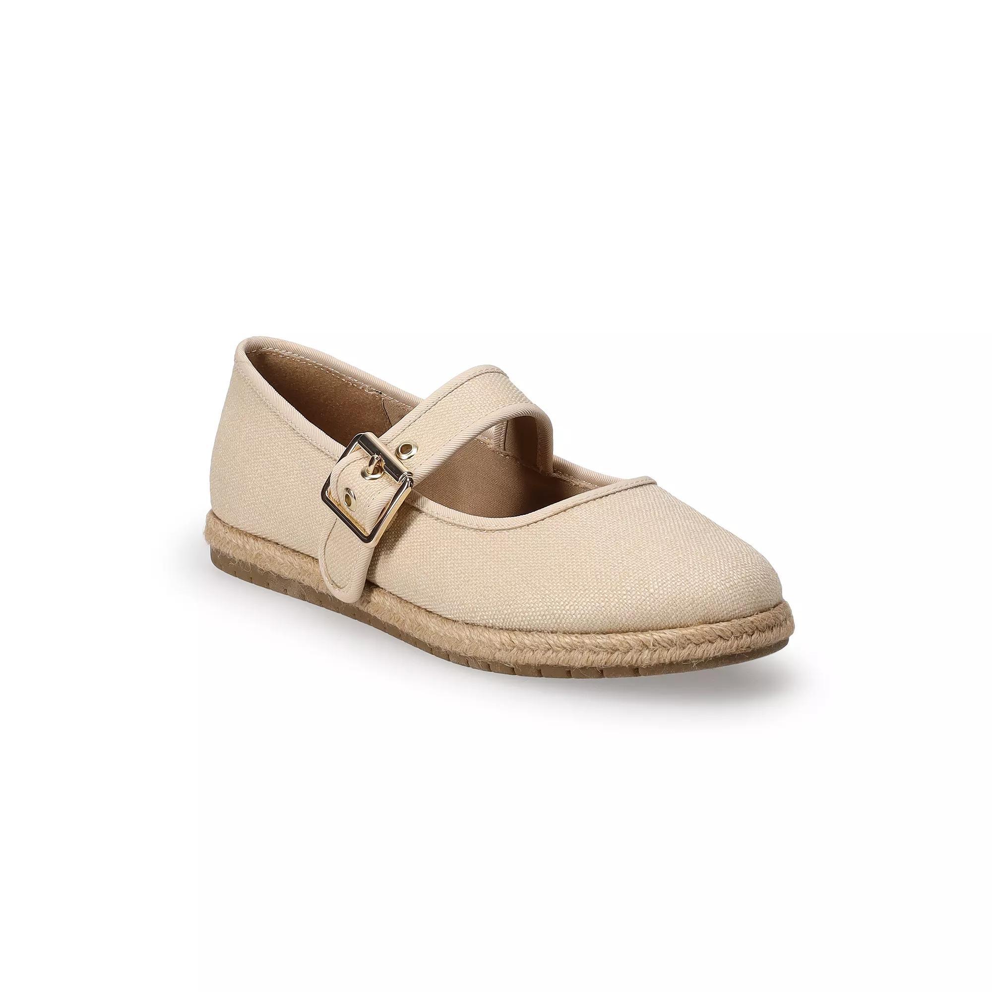 LC Lauren Conrad Holland Women's Espadrille Mary Jane Flats, Size: 8, Natural Product Image