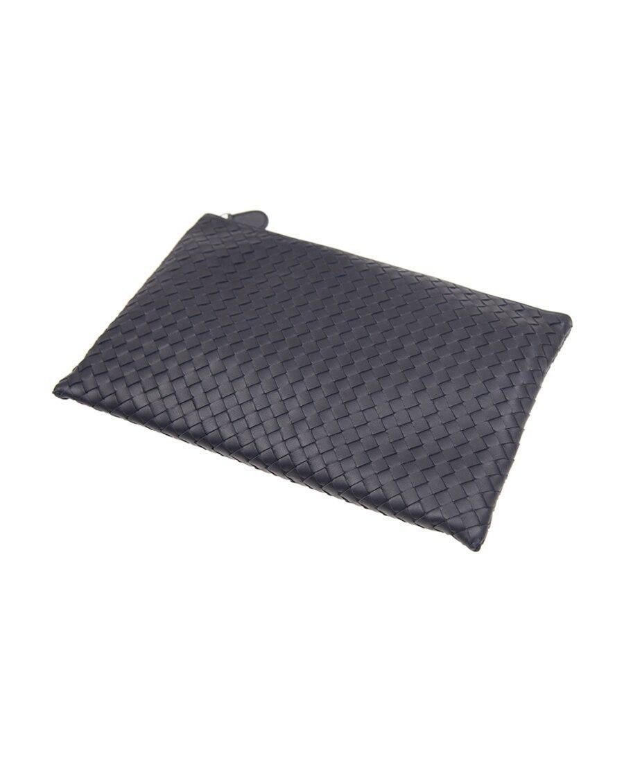 BOTTEGA VENETA Intrecciato Leather Wash Bag In Blue Product Image