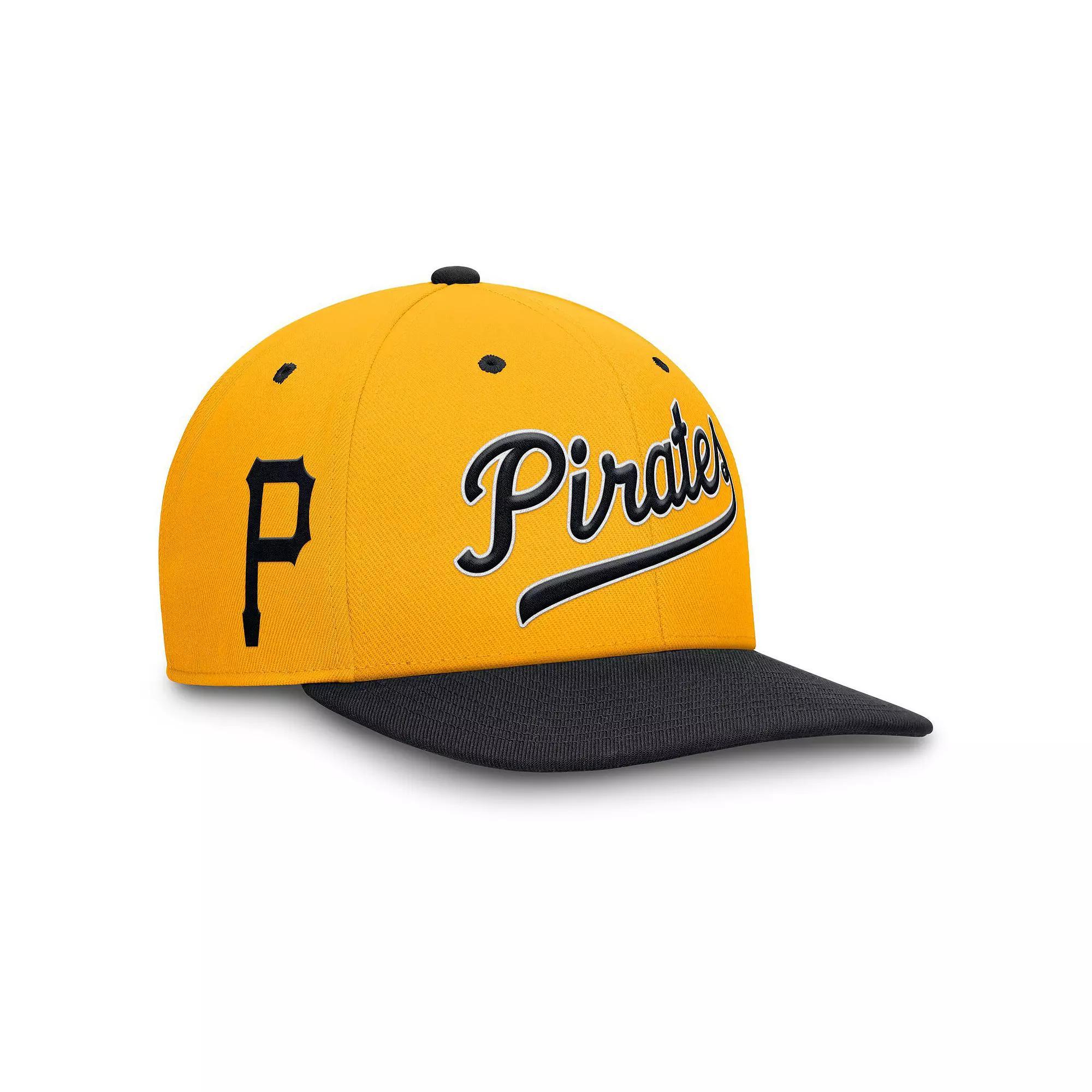 Men's Nike Gold/Black Pittsburgh Pirates Cooperstown Collection Pro Performance Snapback Hat, Size: Medium/Large Product Image