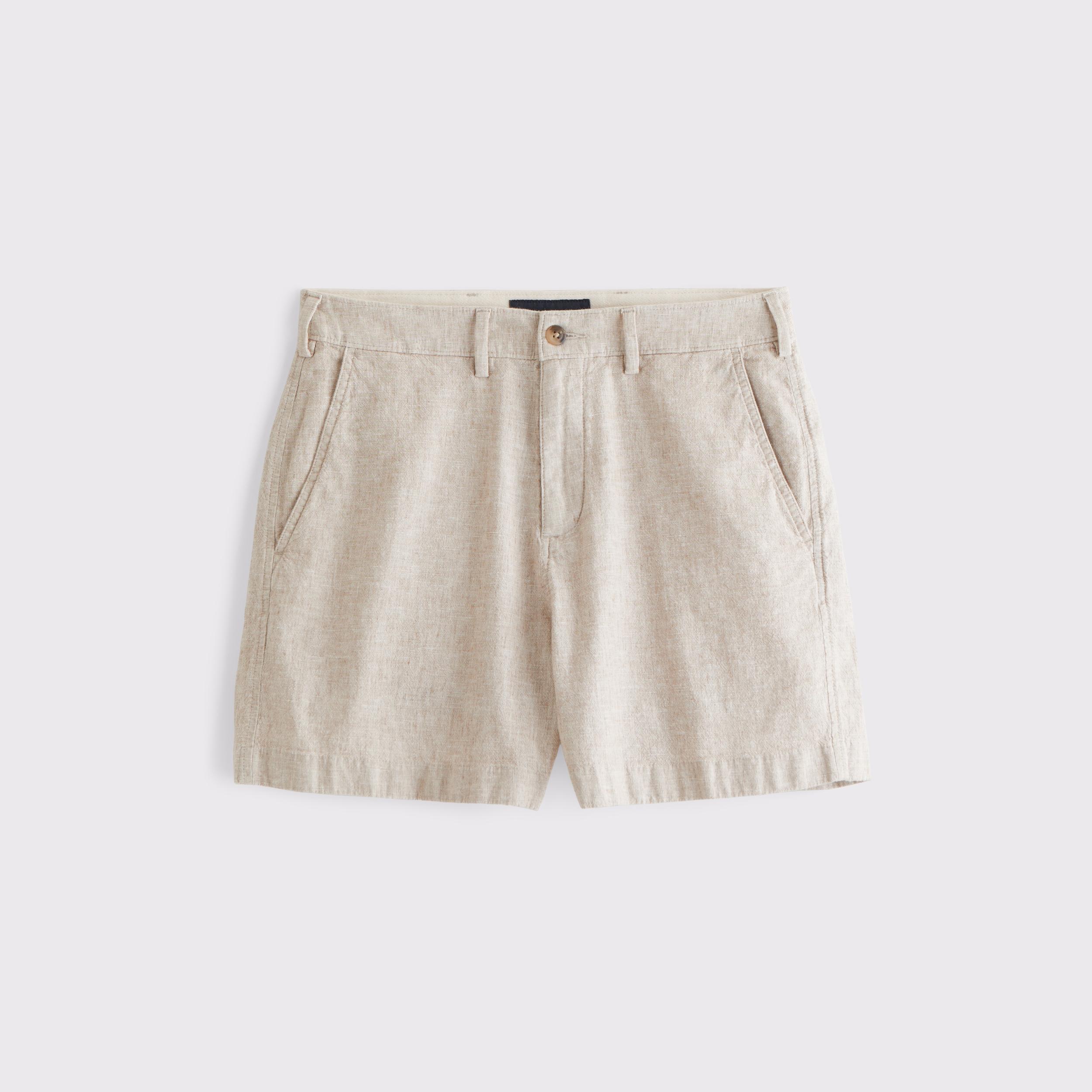Linen-Blend Plainfront Short Product Image