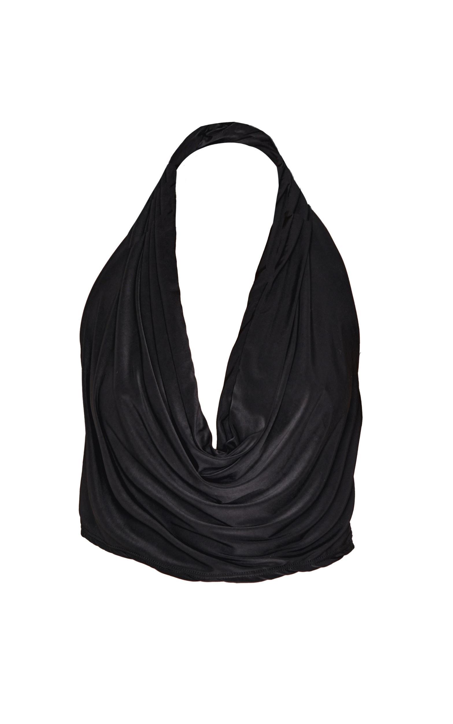 Black Slinky Halter Neck Top Product Image