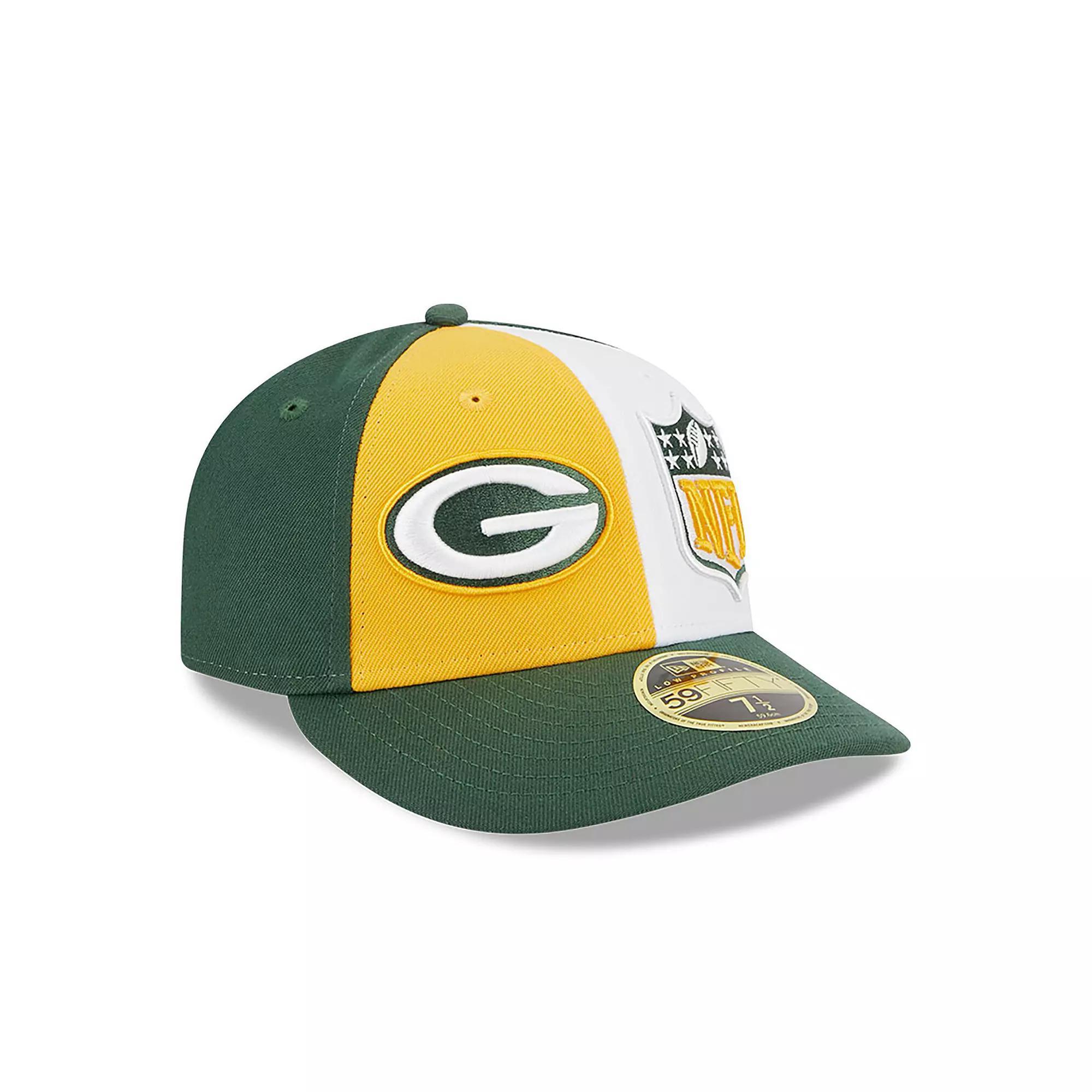 Men's New Era  Yellow/Green Green Bay Packers 2023 Sideline Low Profile 59FIFTY Fitted Hat, Size: 7 1/8, Gold Product Image