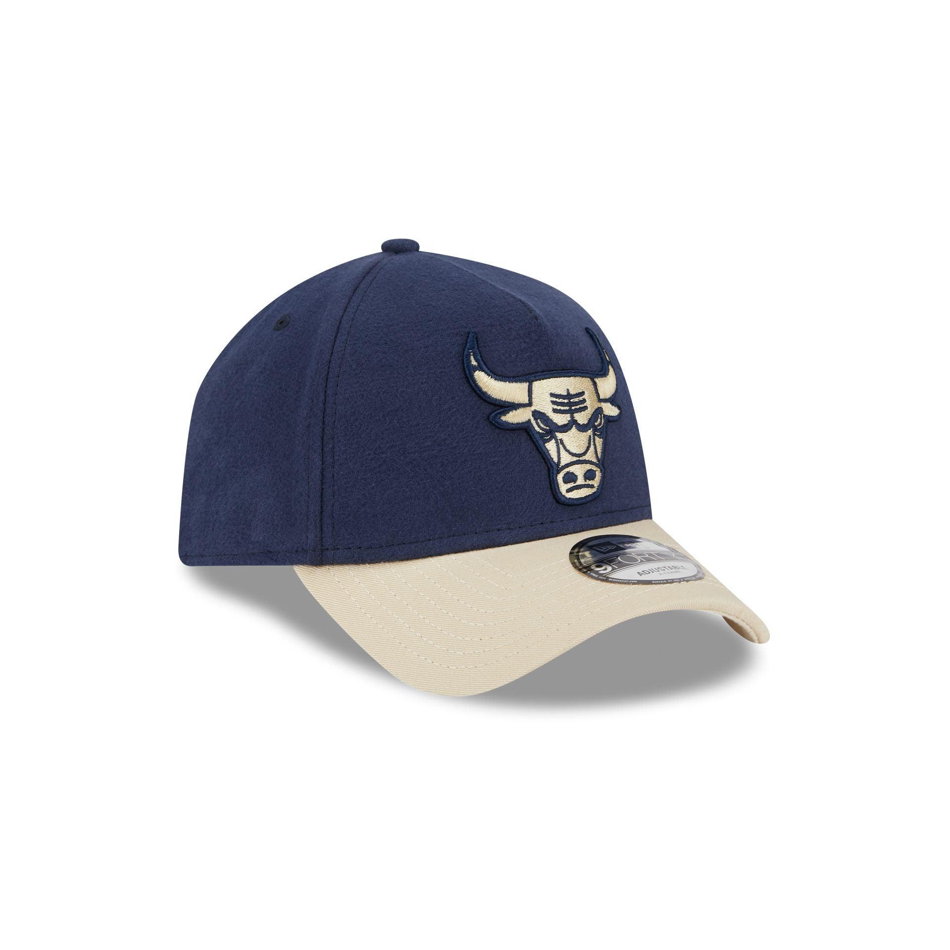 Chicago Bulls Moleskin Crown Navy 9FORTY A-Frame Snapback Hat Male Product Image