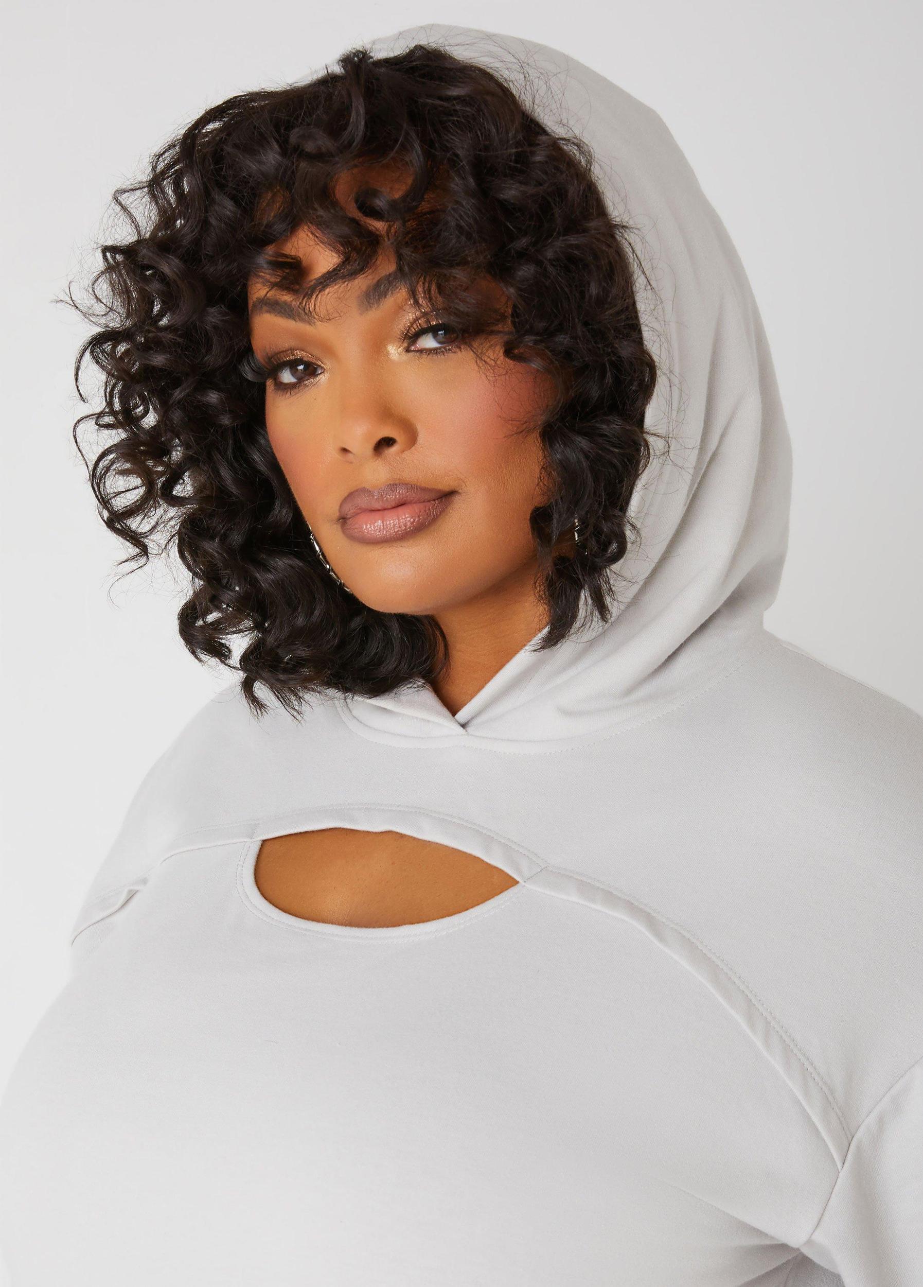 French Terry Cutout Hoodie Product Image