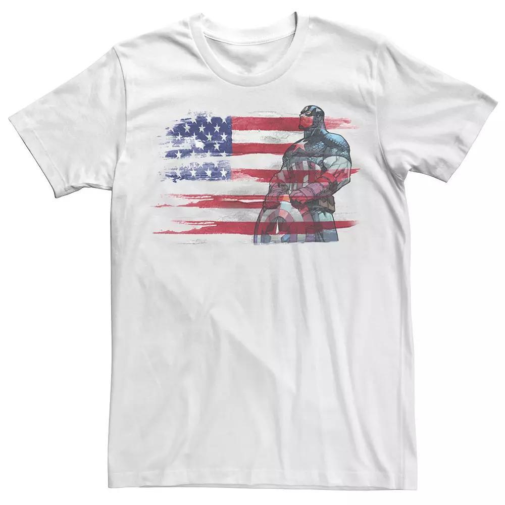 Mens Marvel Captain America Stand to Honor Red Blue Tee Product Image