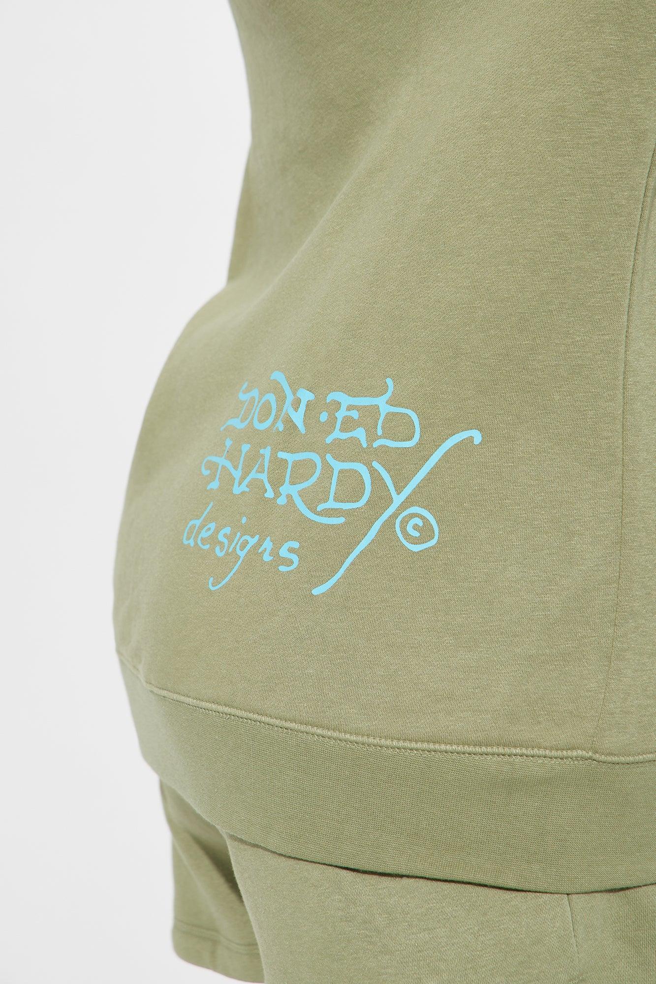 Ed Hardy Butterfly Zip Up Hoodie - Sage Product Image