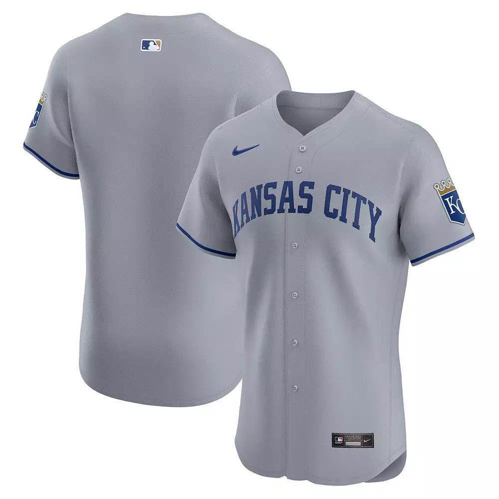 Men's Nike Gray Kansas City Royals Road Vapor Premier Elite Patch Jersey, Size: 48, Grey Product Image