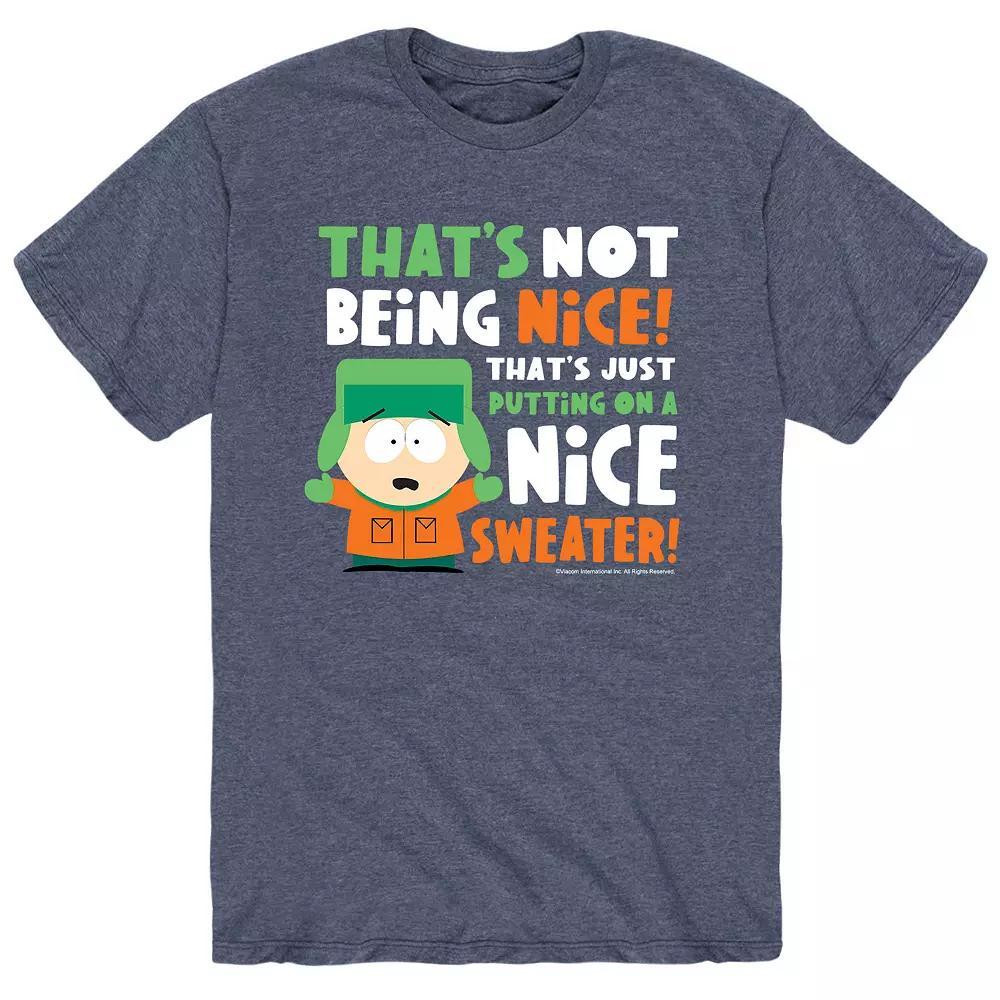 Mens South Park Nice Sweater Tee Grey Blue Product Image