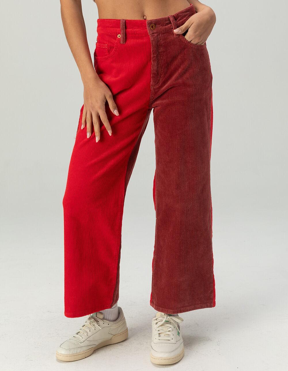 BRIXTON Margo Womens Cropped 5 Pocket Corduroy Pants - RED COMBO Product Image