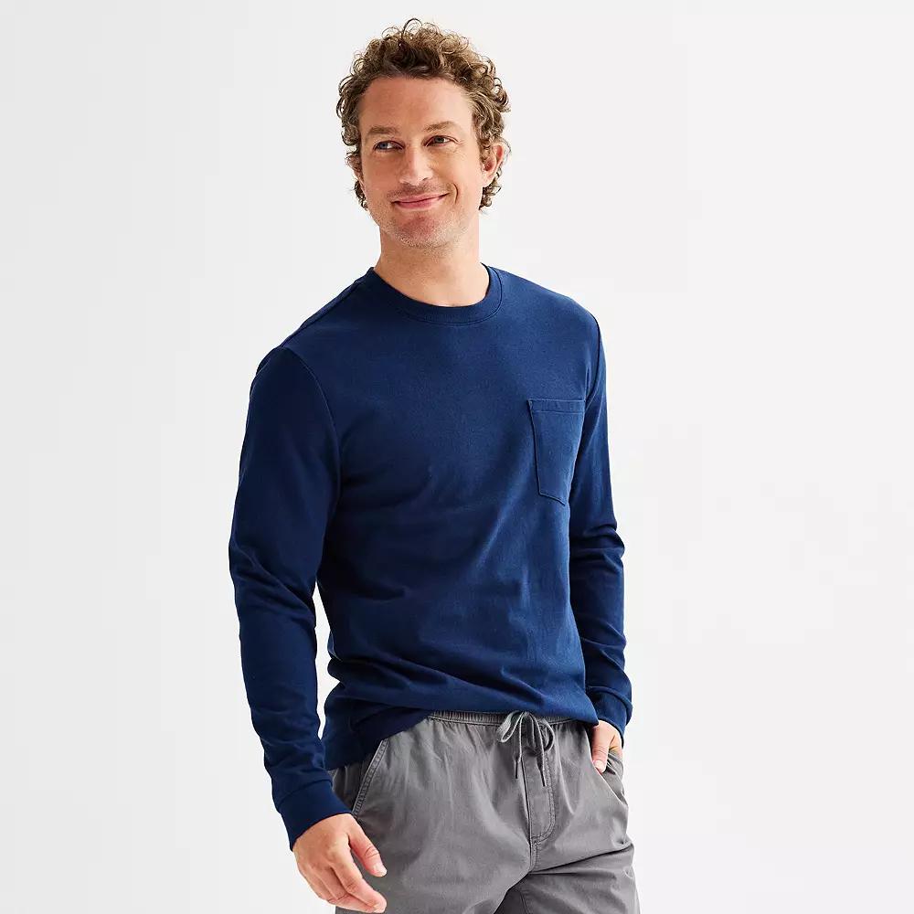 Men's Sonoma Goods For Life® Heavyweight Long Sleeve T-Shirt, Size: Large, Gray Product Image