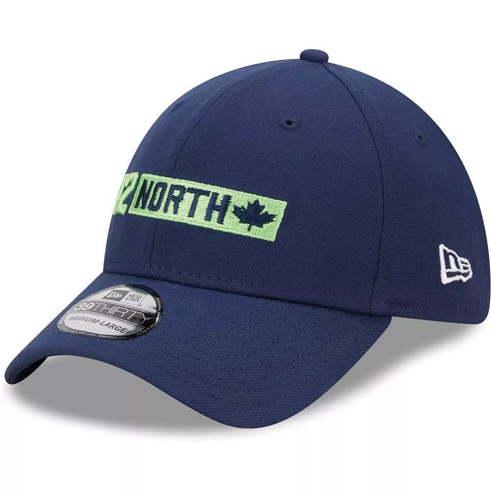 Men's New Era College Navy Seattle Seahawks 12 North Collection 39THIRTY Flex Hat, Size: Small/Medium, Blue Product Image
