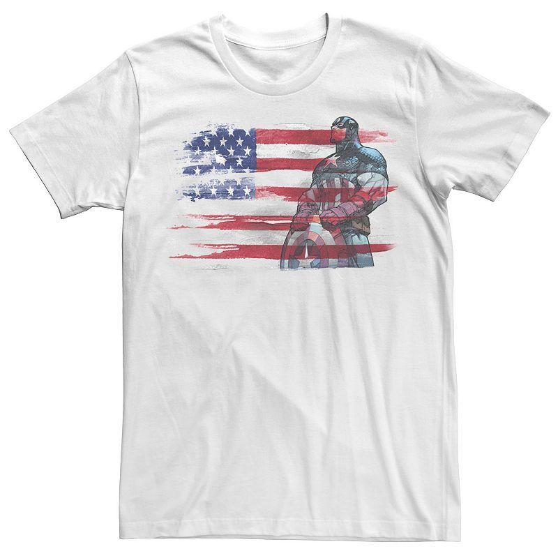 Mens Marvel Captain America Stand to Honor Red Blue Tee Product Image