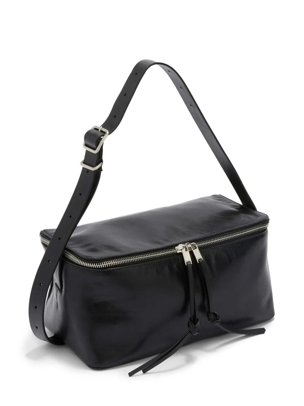 JIL SANDER Medium Leather Shoulder Bag In Schwarz Product Image