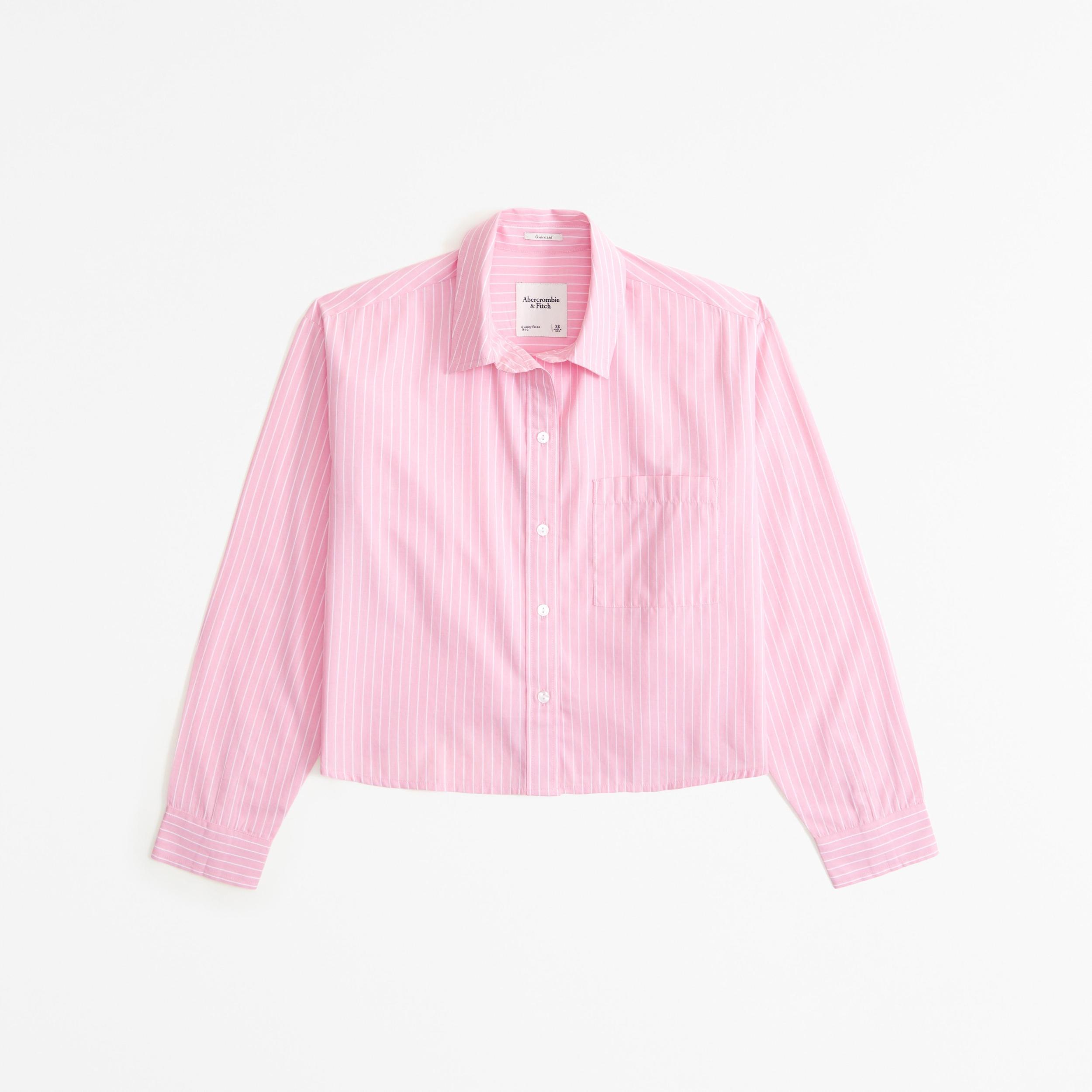 Oversized Cropped Poplin Shirt Product Image