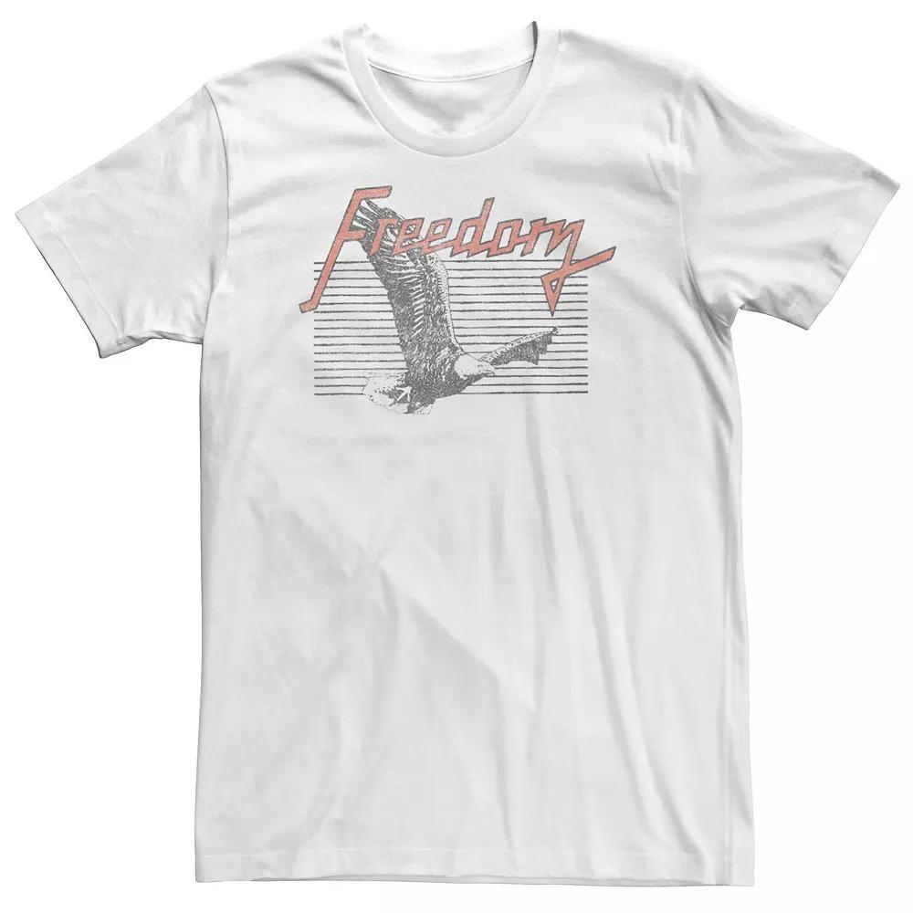 Big & Tall Americana Eagle Flying Freedom Music Tee, Men's, Size: 4XLT, White Product Image