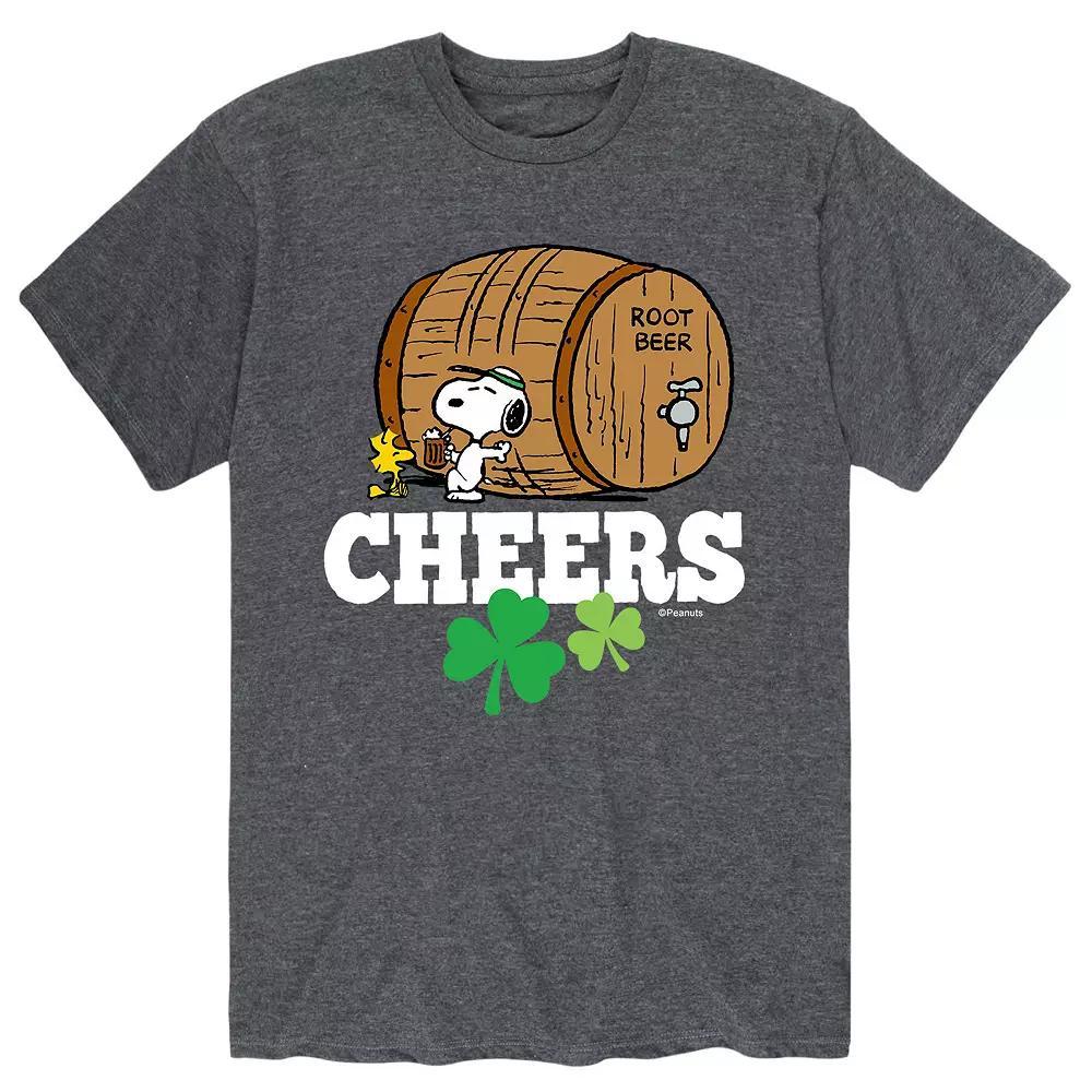 Men's Peanuts Snoopy St. Patrick's Day "Cheers" Root Beer Tee, Size: XL, Gray Product Image