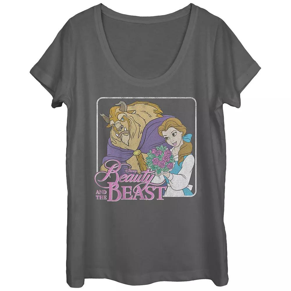 Disney's Beauty And The Beast Juniors' Graphic Tee, Girl's, Size: Medium, Grey Product Image
